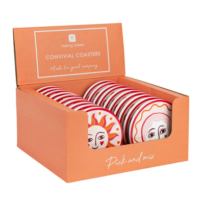 Face & Heart Coasters - Mixed Display - 20 Units | Valentines Gifts |