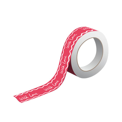 "With Love" Red Gift Tape - 20m