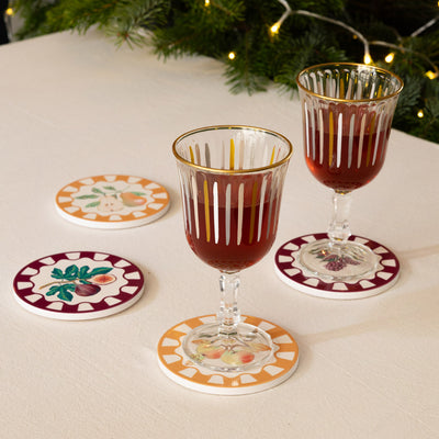 Autumnal Fruit Coasters - 20 Pack Display | Homeware |