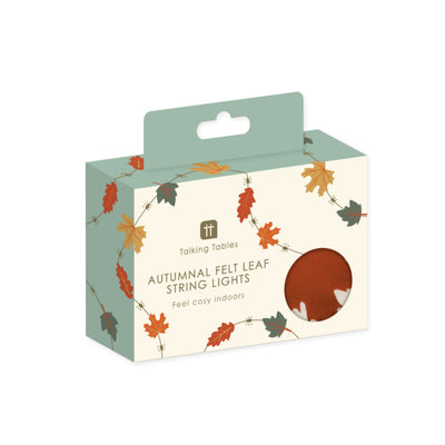 Autumn Hues Felt Leaf String Lights - 2m