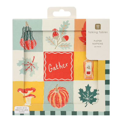 Autumnal Paper Napkins - 20 Pack