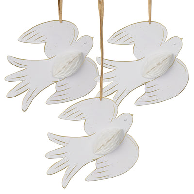 White Dove Honeycomb Hanging Decorations