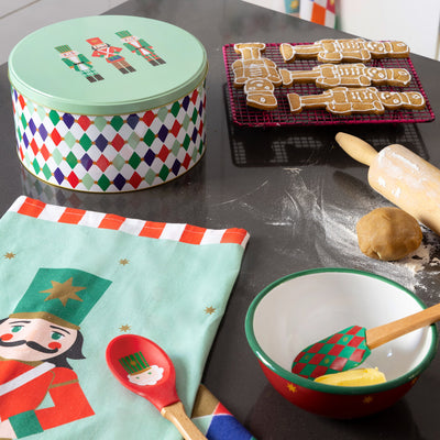 Nutcracker Harlequin Christmas Tea Towel | Kitchenware |