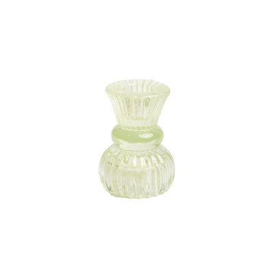 Green Glass Dinner Candle & Tealight Holder | Outdoor Dining Decor |