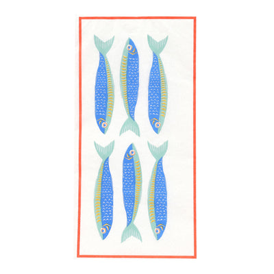 Fish Long Lunch Paper Napkins - 16 Pack