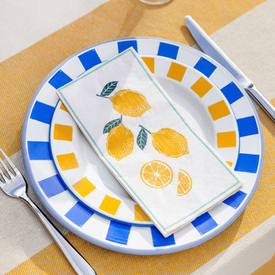 Lemon Long Lunch Paper Napkins - 16 Pack | Everyday |