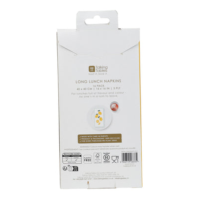 Lemon Long Lunch Paper Napkins - 16 Pack