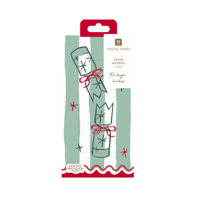 Christmas Cracker Long Lunch Paper Napkins - 16 Pack | Decor |