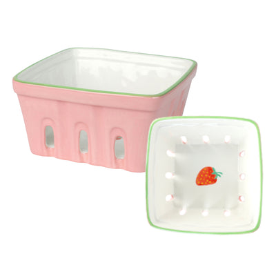 Strawberry Ceramic Punnet - 15cm | Valentines Decor |