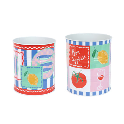 Food Icons Recyclable Storage Tins - 2 Pack
