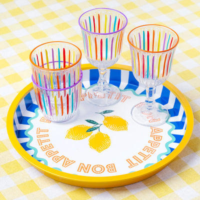 Bon Appetit Yellow & White Fabric Gingham Tablecloth