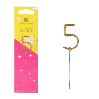Birthday Brights Gold Number Sparkler 5