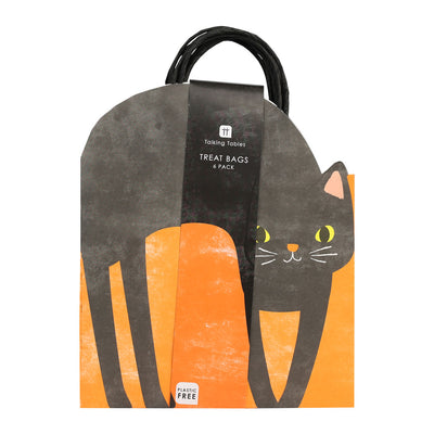 Halloween Cat Paper Gift Bags - 6 Pack