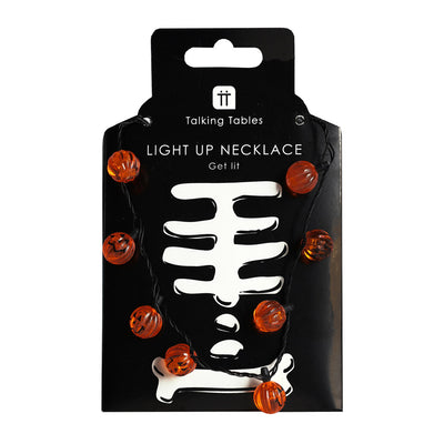 Halloween Pumpkin Light Up LED Necklace - Display