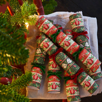 Two Design Folk Christmas Crackers - 6 Pack | Christmas Decor |