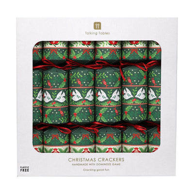 Box of 6 Green Folklore Christmas Crackers
