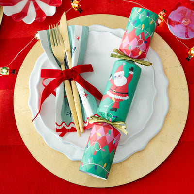 Santa 2 Design Christmas Crackers - 6 Pack | Christmas Decor |