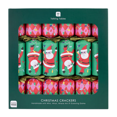 Santa 2 Design Christmas Crackers - 6 Pack | Christmas Decor |