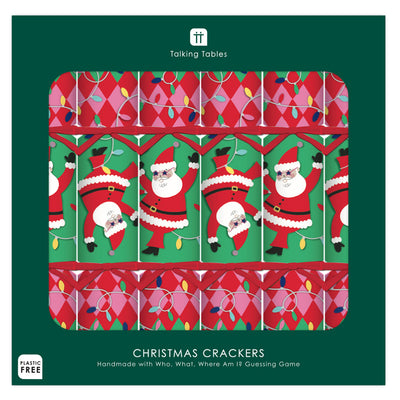 Santa 2 Design Christmas Crackers - 6 Pack | Christmas Decor |