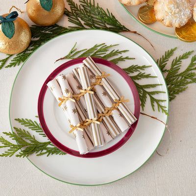 Gold Christmas Saucer Crackers - 8 Pack | Christmas Decor |