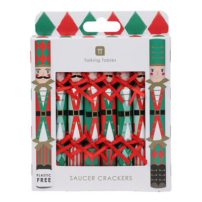Nutcracker Christmas Saucer Crackers - 8 Pack | Christmas Decor |
