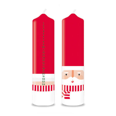 Fun Guy Santa Advent Pillar Candle
