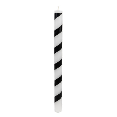 Black & White Stripe Dinner Candles - 25 Unit Display | Halloween Decor |