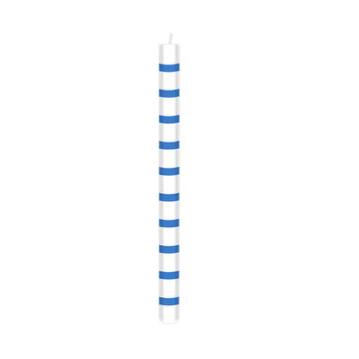 Blue & White Stripe Straight Dinner Candles - POS Unit