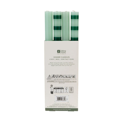 Mixed Green Straight Dinner Candles - 4 Pack | Spring Decor |