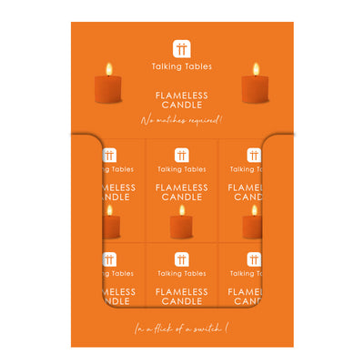 Flameless LED Tealight Candle - Orange POS Unit