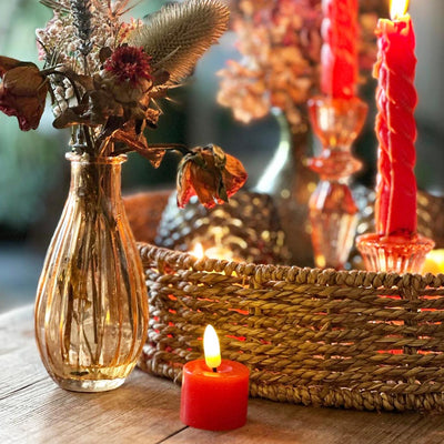 Flameless LED Tealight Candle - Red POS Unit