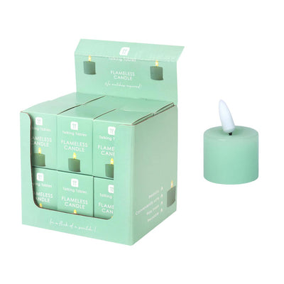 Flameless LED Tealight Candle - Sage Green POS Unit