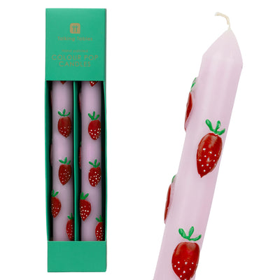 Strawberry Lilac Dinner Candles - 2 Pack | Valentines |