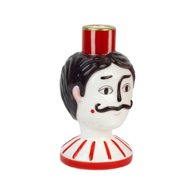 Hand-Painted Man & Woman Head Ceramic Candle Holders - 2 Pack | Novelty Gifts |