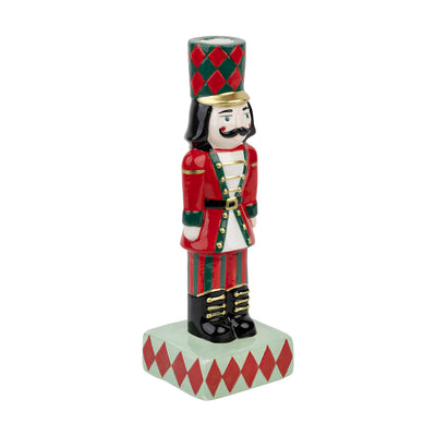 Hand-Painted Nutcracker Candle Holder - 20cm | Christmas Decor |