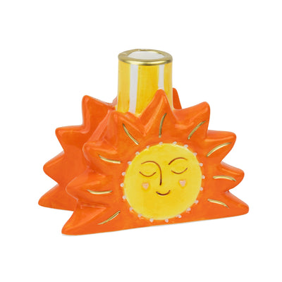 Hand-Painted Sun Candle Holder | Summer Decor |