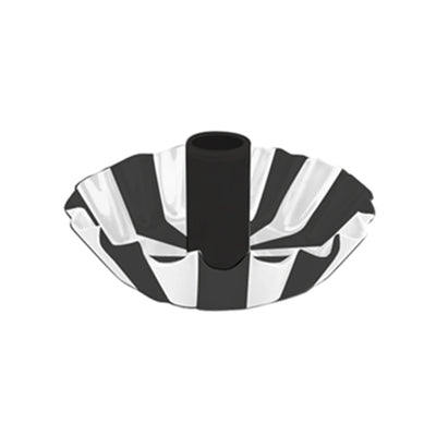 Black White Stripe Scalloped Candle Holder | Christmas