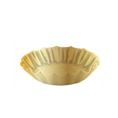 Scalloped Gold Metal Dinner Candle Holder | Home Decor |