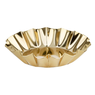 Scalloped Gold Metal Dinner Candle Holder | Home Decor |