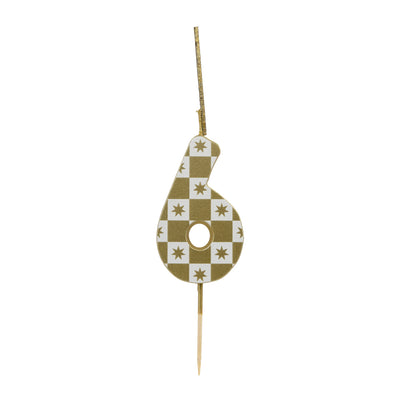 Gold Number Sparkler Duo Birthday Candle - 6 | Cake Candles |