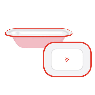 Heart Pink Oven Enamel Dish - 20cm