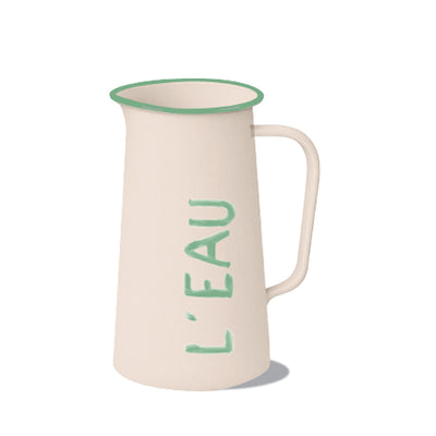 "L'Eau" Enamel Water Jug - 20cm