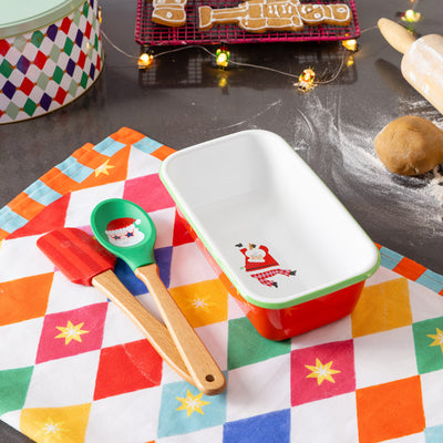 Santa Enamel Christmas Loaf Tin - 23cm | Kitchenware |