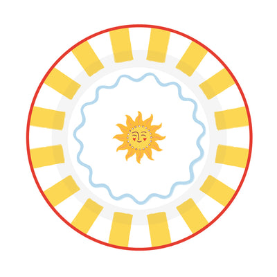 Sun Enamel Plate - 25cm | Summer Dinner Plates |