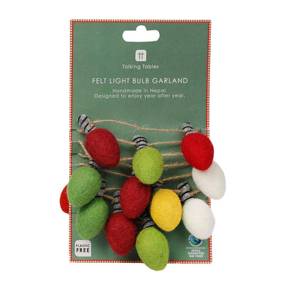 Twilight Christmas Felt Light Bulb Bunting - 2m