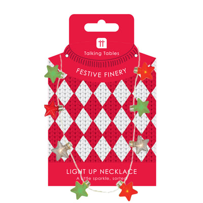 Light Up Stars LED Necklace - Display | Christmas Novelty |