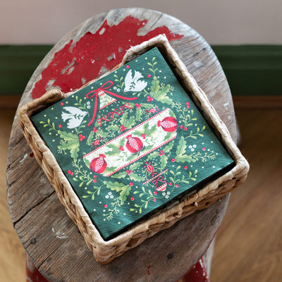Folklore Green Christmas Paper Napkins - 20 Pack