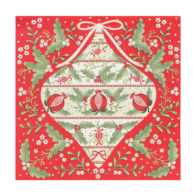 Folklore Red Christmas Paper Napkins - 20 Pack