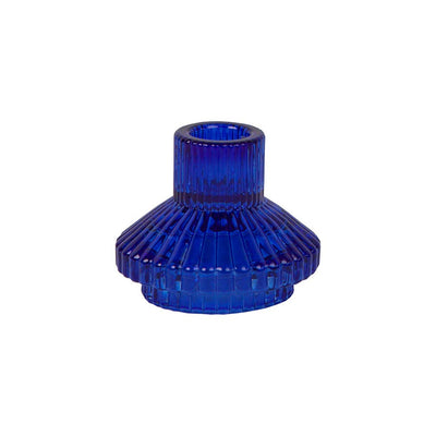 Small Cobalt Blue Glass Candle Holder | Summer Candle Holders |