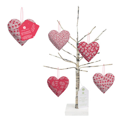 Recycled Cotton Hanging Heart Decorations - POS Unit